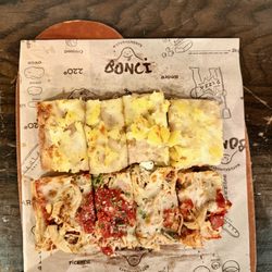 Potato Mozzarella Pizza! Chicken Parmesan Pizza!