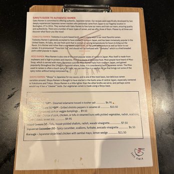 Gaku Ramen - Menu - Ramen Near Me - Burlington, Vermont