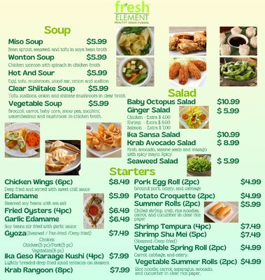 Menu photo 2 Fresh Element West Palm Beach, FL