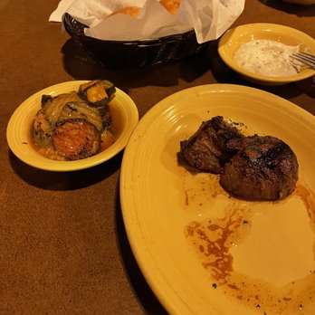Texas Flame Steakhouse - Small filet and stewed zucchini. - American Near Me - Corpus Christi, Texas Texas Flame Steakhouse - Small filet and stewed zucchini. - American Near Me - Corpus Christi, Texas