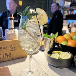 Ember - Hugo Spritz -a nice delicate drink - drink, salads - Wine Bars Near Me - Newry, Maine