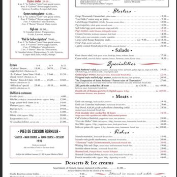 Au Pied de Cochon - English menu screenshot 1 09.27 2021 - Seafood Near Me - Paris, 75 Au Pied de Cochon - English menu screenshot 1 09.27 2021 - Seafood Near Me - Paris, 75
