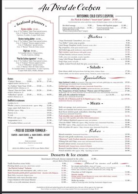 Menu photo 8 Au Pied de Cochon Paris, 75
