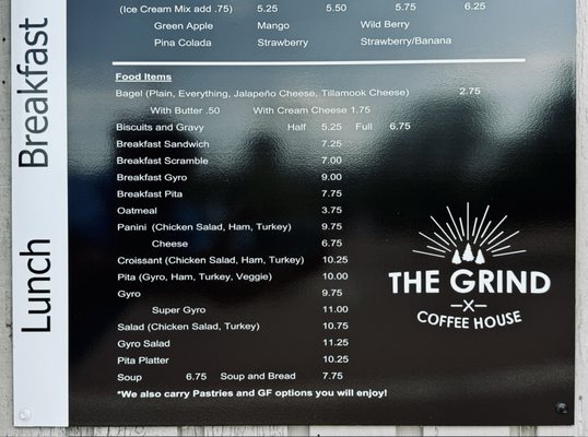 Menu photo 1 The Grind Coffee House Estacada, OR Menu photo 1 The Grind Coffee House Estacada, OR