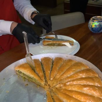 Nusr-Et Steakhouse - Baklava with goat milk ice cream - Steakhouses Near Me - Miami, Florida