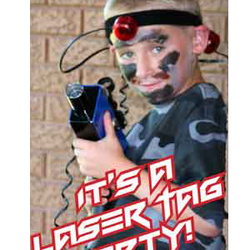 Elite Mobile Laser Tag - Laser tag birthday party invitation.