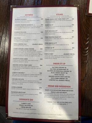 Menu photo 1 Shorty's Steakhouse Garrett, IN Menu photo 1 Shorty's Steakhouse Garrett, IN