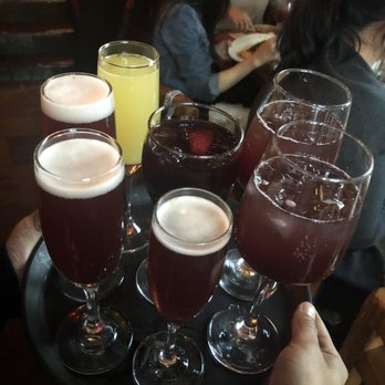 Palo Santo - plentiful trays of mimosas and hibiscus mimosas for our guests! - Latin American Near Me - Brooklyn, New York Palo Santo - plentiful trays of mimosas and hibiscus mimosas for our guests! - Latin American Near Me - Brooklyn, New York