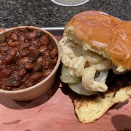 Burnt ends brisket with baked beans Burnt ends brisket with baked beans