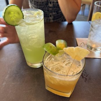 Bar Verde at Nordstrom - Cucumber cooler on the left, Next Flight Out on the right. Both were fantastic! - New American Near Me - Glendale, California Bar Verde at Nordstrom - Cucumber cooler on the left, Next Flight Out on the right. Both were fantastic! - New American Near Me - Glendale, California