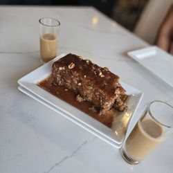 Caribbean Jerk Palace - Banana nut bread with a bourbon caramel sauce