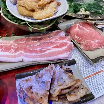 Grand HotPot - Green Onion Pancake and Hotpot Meats - Hot Pot Near Me - Pacifica, California