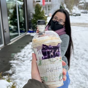 Coffeeholic House - Blended Coffeeholic Dream (w/ ube drizzle) and Hot Purple Haze - Coffee & Tea Near Me - Seattle, Washington Coffeeholic House - Blended Coffeeholic Dream (w/ ube drizzle) and Hot Purple Haze - Coffee & Tea Near Me - Seattle, Washington