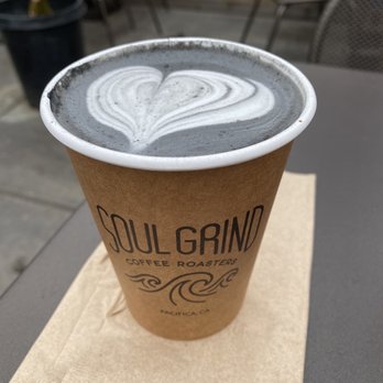 Soul Grind Coffee Roasters - Charcoal latte - Coffee & Tea Near Me - Pacifica, California Soul Grind Coffee Roasters - Charcoal latte - Coffee & Tea Near Me - Pacifica, California
