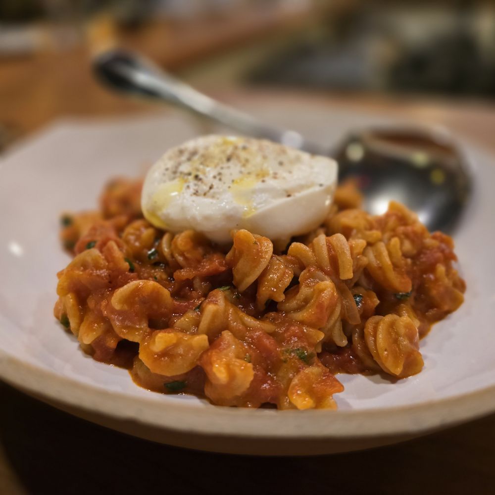 Iggys - Fusilli alla Vodka Sauce with Liuzzi burrata and basil - Italian Near Me - Nashville, Tennessee
