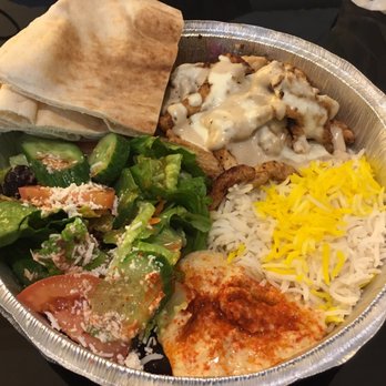 Pom & Olive - Chicken shawarma platter to go. - Mediterranean Near Me - Costa Mesa, California