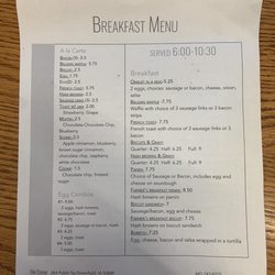The Corner - Breakfast Menu
