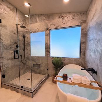 Ledezma Remodeling - Free standing all glass shower - General Contractors Near Me - Gilbert, Arizona