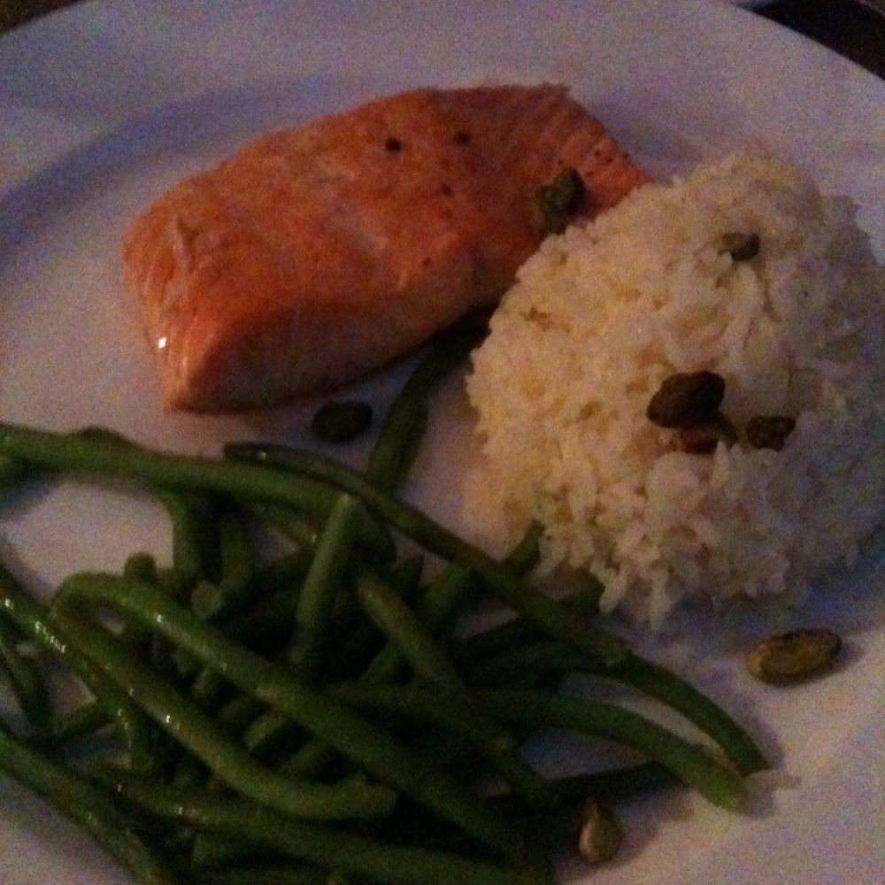 Sage Cafe - My favorite meal here. Salmon w/ pistachio rice. - American Near Me - Lakeside, California Sage Cafe - My favorite meal here. Salmon w/ pistachio rice. - American Near Me - Lakeside, California