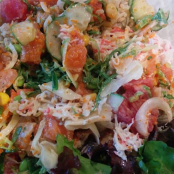 Poke Salad Bar - 3 scoops of fish and crab mix, its a ton of goodness. - Poke Near Me - Pasadena, California Poke Salad Bar - 3 scoops of fish and crab mix, its a ton of goodness. - Poke Near Me - Pasadena, California