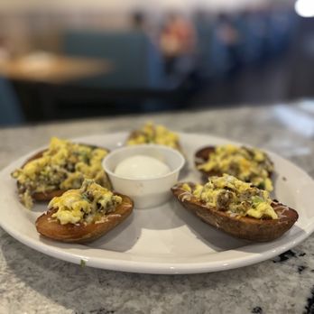 Lucky Lou's American Kitchen - Breakfast Potato Skins - Breakfast & Brunch Near Me - Mesa, Arizona Lucky Lou's American Kitchen - Breakfast Potato Skins - Breakfast & Brunch Near Me - Mesa, Arizona