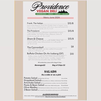 Menu photo 2 Providence Vegan Deli Providence, RI