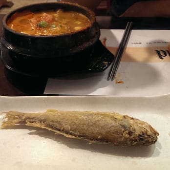 Tofu House - Complementary fried fish served with Mixed Tofu Dinner, $10.00 prior to tax - Korean Near Me - Aurora, Colorado Tofu House - Complementary fried fish served with Mixed Tofu Dinner, $10.00 prior to tax - Korean Near Me - Aurora, Colorado