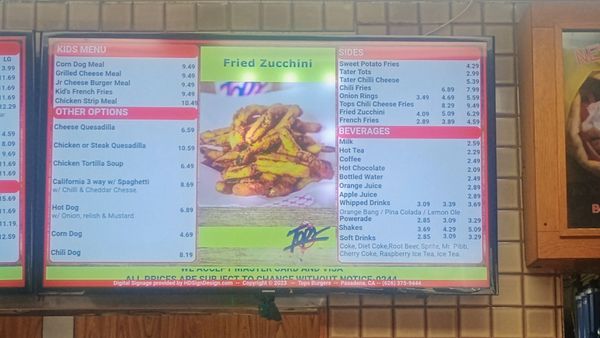 Menu photo 2 Tops Burgers Pasadena, CA Menu photo 2 Tops Burgers Pasadena, CA