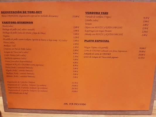 Menu photo 1 ToriKey Madrid, M