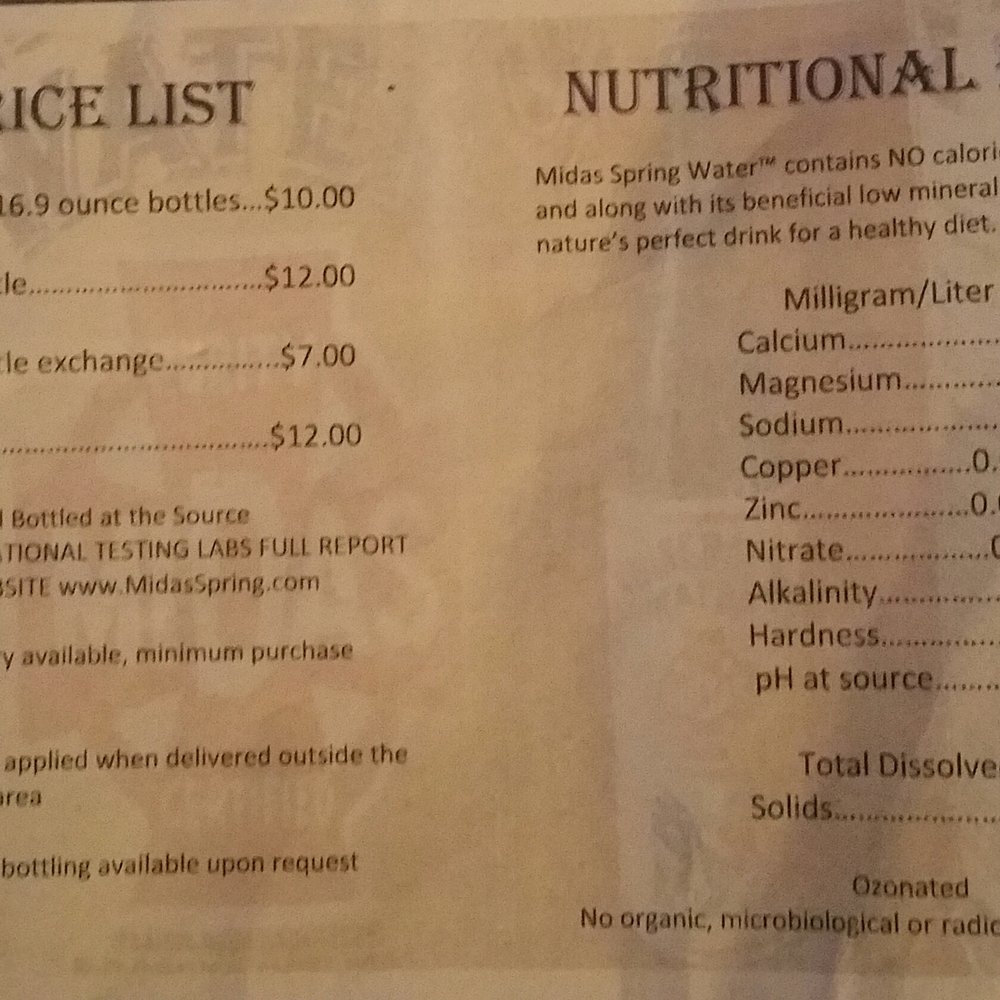 Midas Spring Water - Price List and Nutritional Facts - Water Delivery Near Me - Huntersville, North Carolina Midas Spring Water - Price List and Nutritional Facts - Water Delivery Near Me - Huntersville, North Carolina