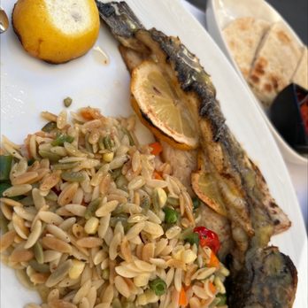 Pylos - Whole sea bass with orzo - Wine Bars Near Me - San Carlos, California Pylos - Whole sea bass with orzo - Wine Bars Near Me - San Carlos, California