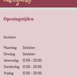 Pannenkoekenhuys De Pimpernel - Openingstijden