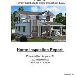 Tommy Gambocarto Home Inspections - Cover of my inspection report !!