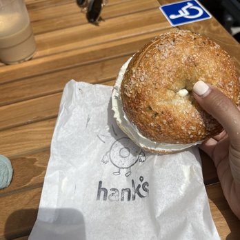 Hank's Bagels - Rosemary sea salt w cream cheese - Bagels Near Me - Calabasas, California