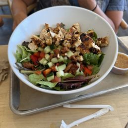 Thai chicken salad with peanut sauce Thai chicken salad with peanut sauce