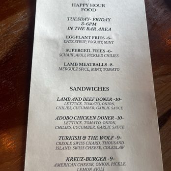 Supergeil - Happy Hour Food menu July2026 - Mediterranean Near Me - Detroit, Michigan Supergeil - Happy Hour Food menu July2026 - Mediterranean Near Me - Detroit, Michigan