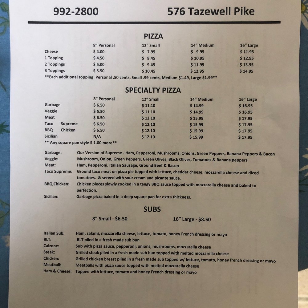 Rondo's Pizzeria - Menu - April 2022, page 1 of 2. - Pizza Near Me - Luttrell, Tennessee Rondo's Pizzeria - Menu - April 2022, page 1 of 2. - Pizza Near Me - Luttrell, Tennessee