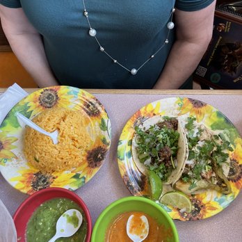 Los Molcajetes - Rice with a steak and chicken taco - Mexican Near Me - Bridgeton, New Jersey Los Molcajetes - Rice with a steak and chicken taco - Mexican Near Me - Bridgeton, New Jersey
