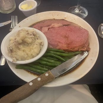 Hedges 9 Mile Point - Prime rib with green beans and mashed potatoes. - Seafood Near Me - Webster, New York Hedges 9 Mile Point - Prime rib with green beans and mashed potatoes. - Seafood Near Me - Webster, New York