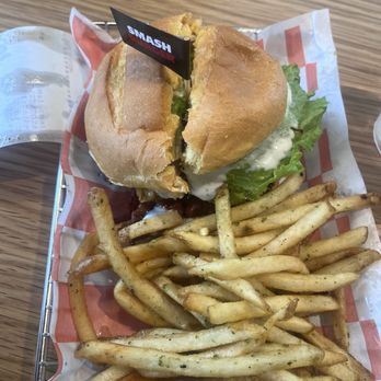 Smashburger - AVOCADO BACON RANCH STACK with SMASHFRIES - Burgers Near Me - Huntersville, North Carolina Smashburger - AVOCADO BACON RANCH STACK with SMASHFRIES - Burgers Near Me - Huntersville, North Carolina
