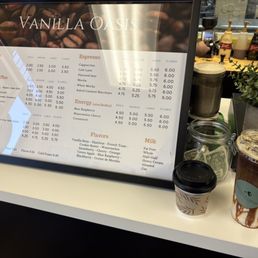 Iced Salted Caramel Macchiato and an oat milk latte