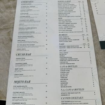 Port Marina - Menu 1/2 - Cocktail Bars Near Me - Cape May, New Jersey Port Marina - Menu 1/2 - Cocktail Bars Near Me - Cape May, New Jersey