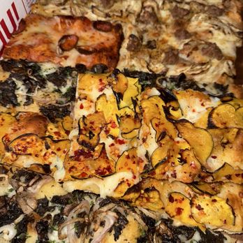 Triple Beam Pizza - Mushroom, acorn squash, pepperoni, and fennel and sausage slices - Pizza Near Me - Los Angeles, California