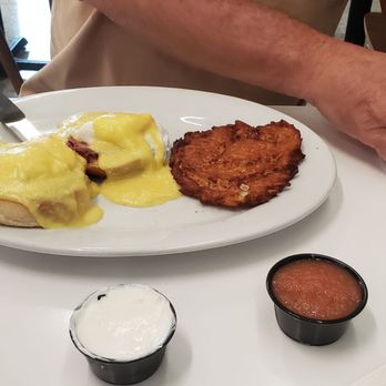 Siegel's Bagelmania - eggs benny w potato pancake uncharged. Pricey. Delish. - Delis Near Me - Las Vegas, Nevada Siegel's Bagelmania - eggs benny w potato pancake uncharged. Pricey. Delish. - Delis Near Me - Las Vegas, Nevada