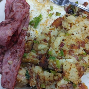 Carolyn's Cafe - Two egg combo with turkey bacon and country style potatoes - Breakfast & Brunch Near Me - Redlands, California