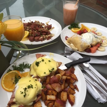 From Scratch Restaurant - Eggs Benedict, cheese blitzes, side of hash - Breakfast & Brunch Near Me - Carmel, California