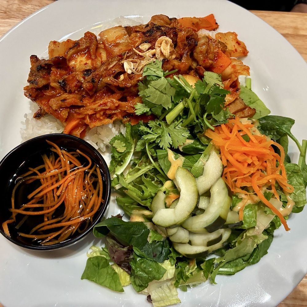 Lucky Cat Bistro - Lemongrass pork with rice, also delicious - Vietnamese Near Me - Novato, California Lucky Cat Bistro - Lemongrass pork with rice, also delicious - Vietnamese Near Me - Novato, California