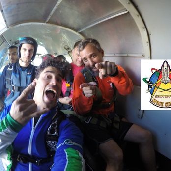 Skydive Space Center - Maksim, Uwe and the other members of the 18,000 foot club! - Skydiving Near Me - Titusville, Florida Skydive Space Center - Maksim, Uwe and the other members of the 18,000 foot club! - Skydiving Near Me - Titusville, Florida