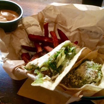 Congregation Brewery & Cocina - Lunch special - tacos, sweet potato fries and chipotle mayo dipping sauce. - Pubs Near Me - Pasadena, California Congregation Brewery & Cocina - Lunch special - tacos, sweet potato fries and chipotle mayo dipping sauce. - Pubs Near Me - Pasadena, California