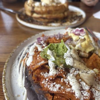 Madres Brunch - Chilaquiles ROJO scrambled eggs - Breakfast & Brunch Near Me - Bellflower, California Madres Brunch - Chilaquiles ROJO scrambled eggs - Breakfast & Brunch Near Me - Bellflower, California